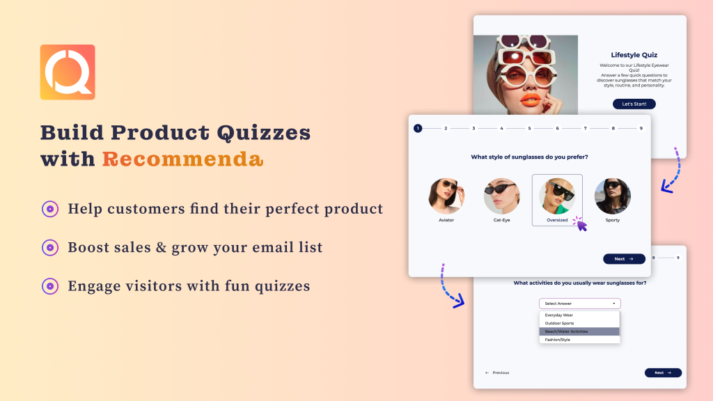 Recomma : Quiz Builder App for Shopify store